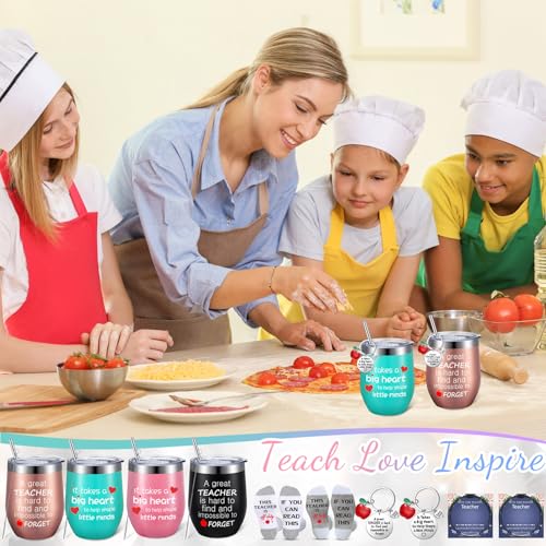 Geiserailie 16 Pcs Christmas Teacher Appreciation Gifts Set Wine Tumblers Socks Bracelets Keychains