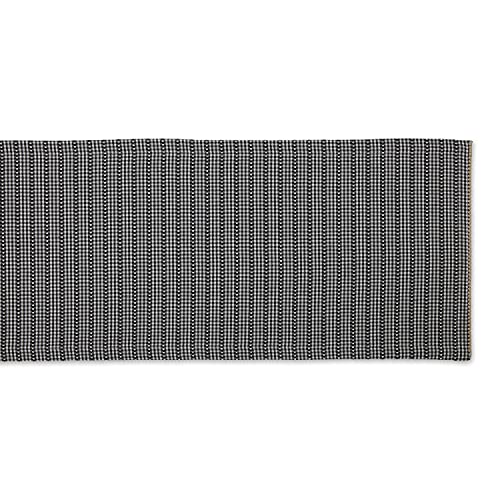 DII Black Gingham Cotton Table Runner 14x108 Inches Farmhouse Decor