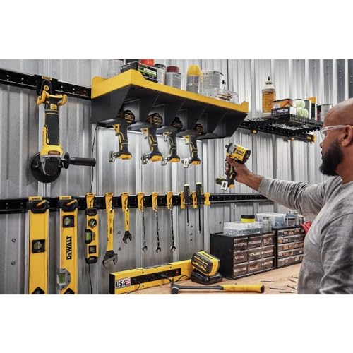 Heavy-Duty Tool Organizer Shelf for Power Tools - 5 Slots, 100lb Capacity - Includes Variation of 5 Tool Storage Shelf