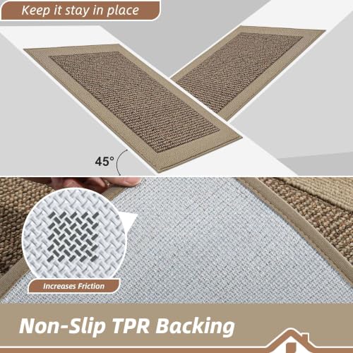Indoor Door Mat 32x48 Taupe Dirt Trapper Non-Slip Entrance Rug - Low Profile