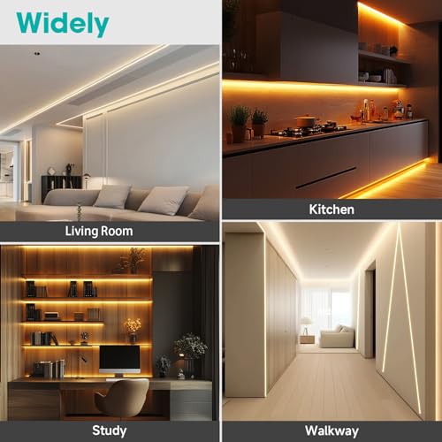 10-Pack 6.6ft Silver Recessed LED Aluminum Channel for Strip Lights with Diffuser & End Caps - Indoor Ceiling & Cabinet Lighting Variation