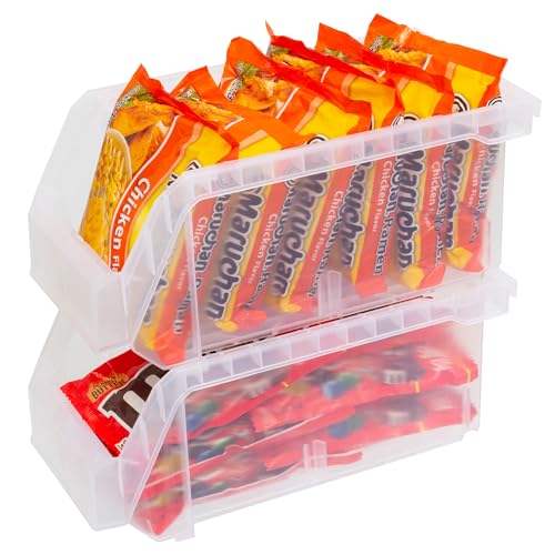 ReadySpace Medium Stackable Plastic Storage Bins - Clear, 8-Pack