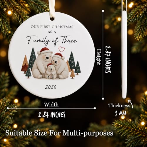 Sengift Baby's First Christmas Ornament 2026 Family of 3 Sen-onm-fami-03