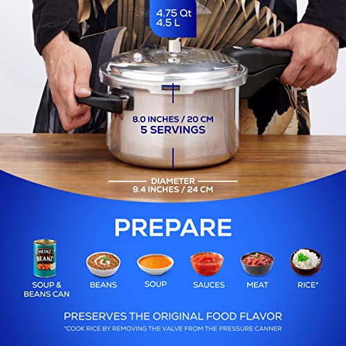 Universal Ultra 4.8 Quart Pressure Cooker - Anti-Rust Aluminum, 5-Servings