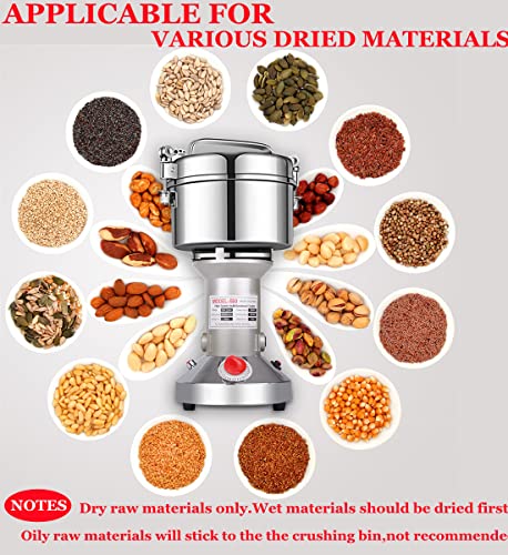 Electric Herb Grinder 550g High-Speed Stainless Steel Spice Mill for Dry Food - Variation of THIS listing