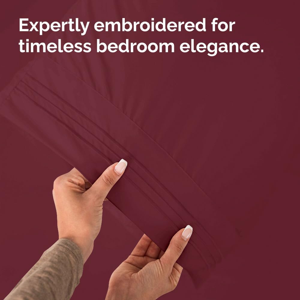 Queen Pillow Cases by [Brand Name] - Ultra Soft Hotel Quality Covers | Wrinkle-Free & Stain Resistant - 4 Piece Set in Burgundy