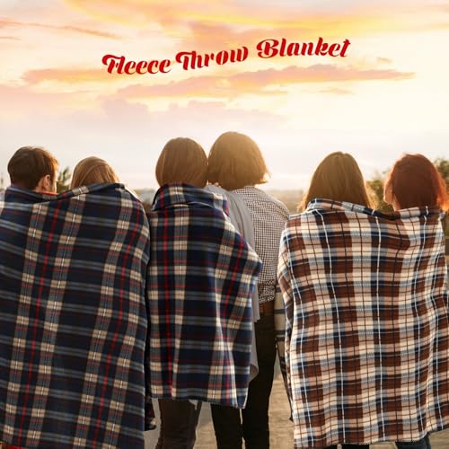Hahafelt Vintage Plaid Flannel Throw Blanket 10-Pcs 50 x 60 in