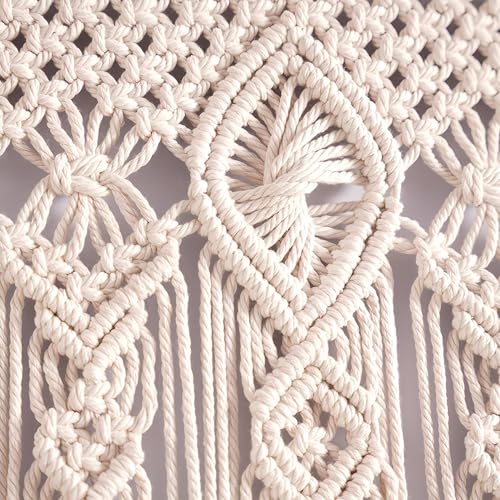 Boho Macrame Curtain Wall Decor 40x80 Inches Handmade Cotton Tapestry
