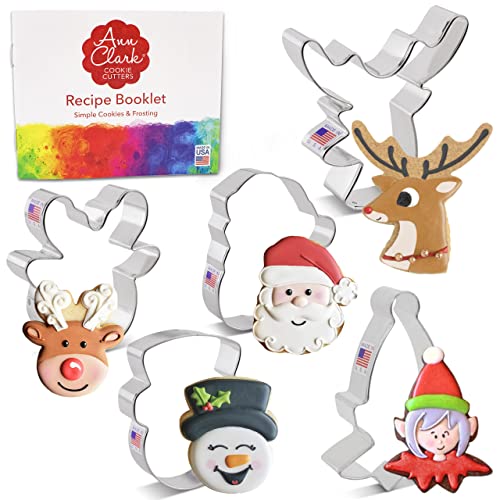 Ann Clark Christmas Cookie Cutters Set of 5 - Made in USA Holiday Baking