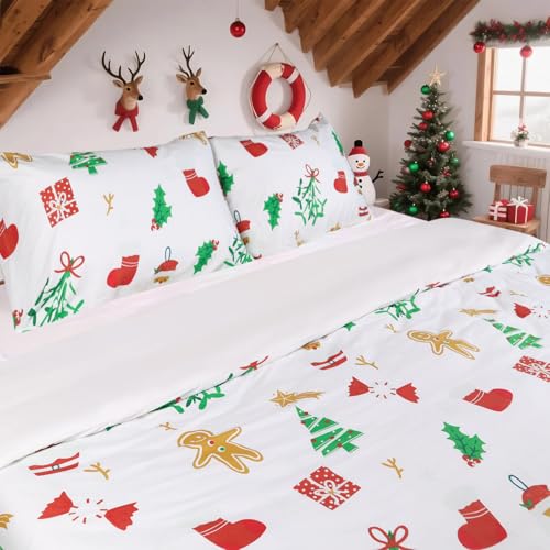HITIME 100% Polyester Printed Christmas Duvet Cover Set - King Size 3