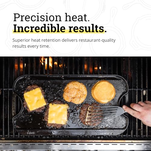 Lodge Reversible Cast Iron Grill and Griddle 20x10.5 Inch, PFOA-Free