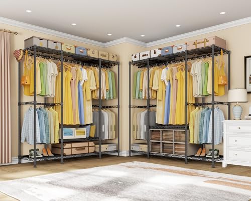 Black Heavy Duty Garment Rack 4-Tier Closet Organizer System - Freestanding