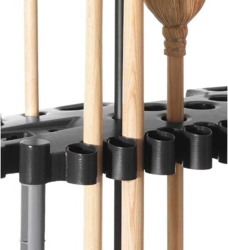 Rubbermaid Garage Tool Tower Rack - Easy Assembly Wheeled Organizer for 40 Long-Handled Tools | Black
