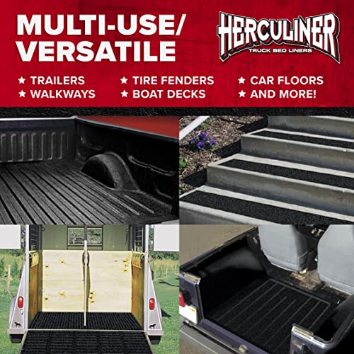 HERCULINER HCL1B8 Bed Liner Kit - 1 Gallon, Black, Roll-On, DIY Truck Bed Coating, Includes Brush & Rollers