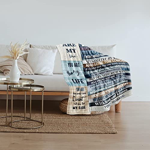 80x60in Romantic Anniversary Gift Blanket for Wife - Personalized Love Throw from Husband