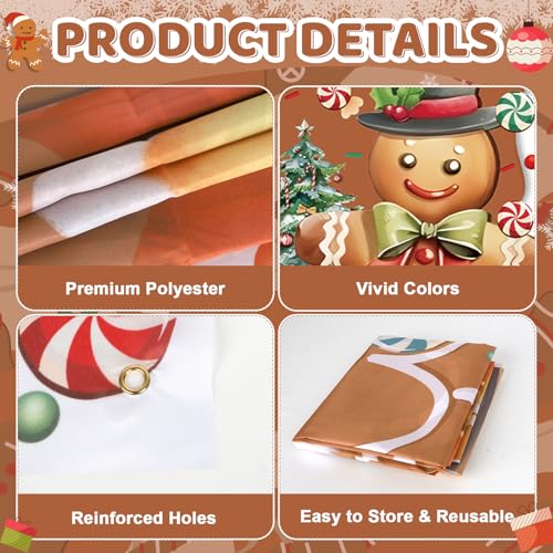 PAIVSUN 3 Pcs Gingerbread Door Cover Set with Brown Variation - Holiday Christmas Decorations