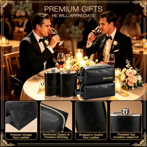 Black 84-Piece Groomsmen Gifts Set for Wedding Party - 7 Sets