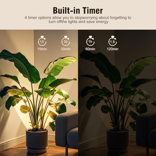 Black Wireless Indoor Uplights 2 Pack - Rechargeable Dimmable LED Spotlights with Remote & Timer