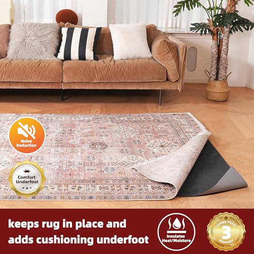 BAGAIL 8x10 Ft Felt Rug Pad with Natural Rubber Backing, Cushioned Non-Slip Floor Protector, 1/4" Thick