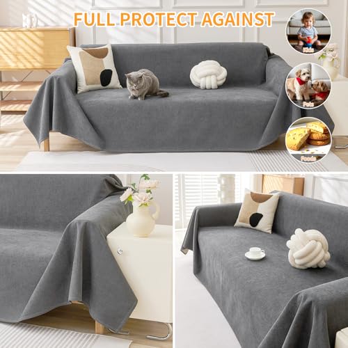 Deep Dream Waterproof Cat-Scratch Resistant Couch Cover - Dark Grey / 91" x 134"