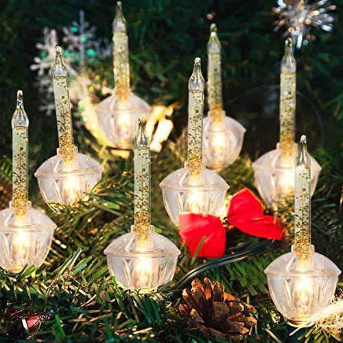 Couah Gold Glitter Bubble Lights String 9ft LEDs with 10 Bulbs (1 Spare) - 9 Lights Gold Variant