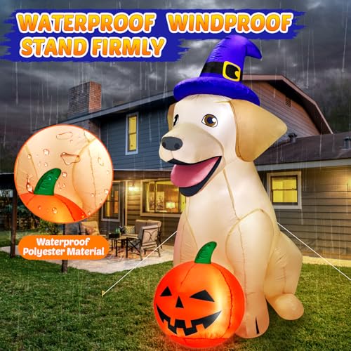 5Ft Halloween Inflatable Dog Decor with LED Lights Outdoor Yard Decoration