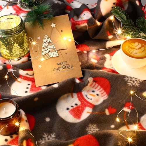Preboun 12 Pcs Snowman Fleece Throw Blankets 50 x 60 in Set