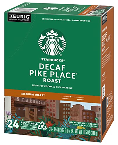 Starbucks Decaf Pike Place Roast K-Cups - 24 Count Pack of 3 (72 Count Total)