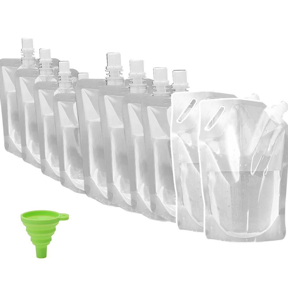 20 PCS Juice Travel Plastic Bags Portable Collapsible Beverage Bag | Leakproof Foldable Water Carrier for Outdoor Hiking, Camping & Seed Storage | Food-Grade BPA-Free Liquid Container