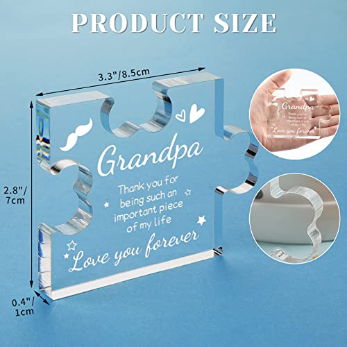 Grandpa Gifts Acrylic Plaque – Puzzle Style Birthday Gift for Grandpa (Variation: Grandpa) – Funnli