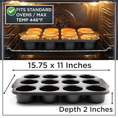 12-Cup Mini Cheesecake Pan - Nonstick Carbon Steel Removable Bottom