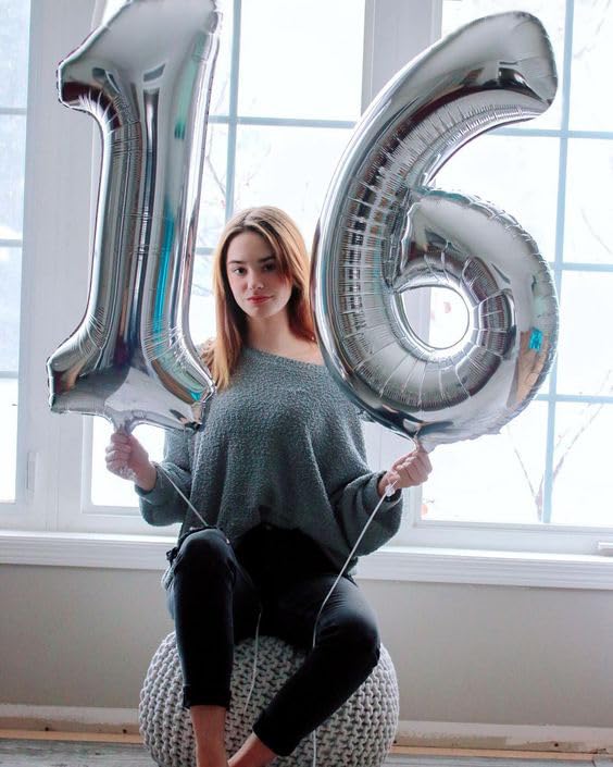 Silver Number 60 Balloon 40 Inch, 60th Birthday Party Decorations for Children, Giant 60 Foil Balloon for Party Supplies