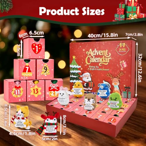 Crochet Animal Advent Calendar 2026 - 24 Days Christmas Countdown Gift Set