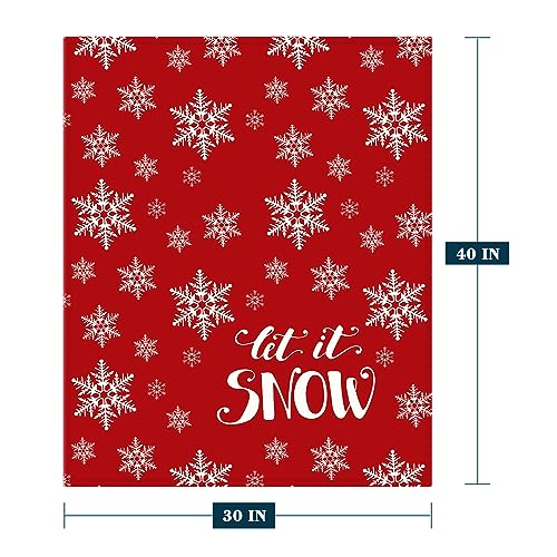 Neatee Living Christmas Baby Throw Blanket Small Red Christmas Snowflake Blanket Xmas Winter Holiday Blanket Toddler Swaddle Lap Soft Let It Snow Fuzzy Plush Fleece Blankets and Throws 30x40