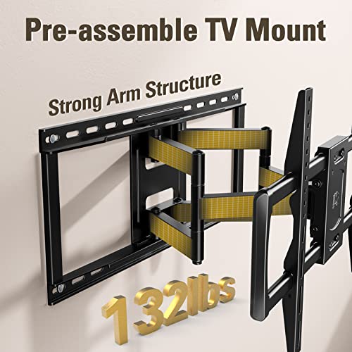 Full Motion TV Wall Mount for 42-90 Inch TVs with 24 Inch Stud Compatibility - Heavy Duty
