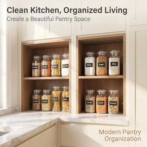 78oz Square Airtight Glass Food Storage Canisters with Heavy Duty Lids - Wide Mouth Pantry Containers - Variation: 78 fl oz x 3 - Square