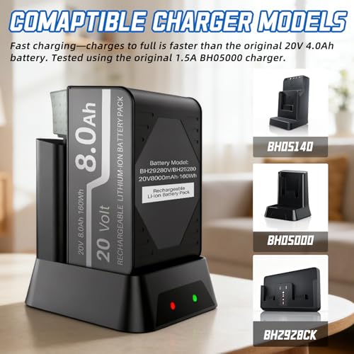 20V 8.0Ah Lithium Ion Battery for Hoover Cordless Vacuum Cleaner Replacement