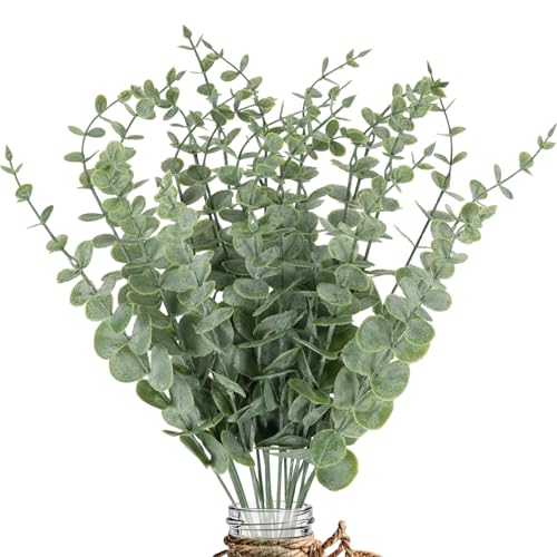 20pcs Eucalyptus Stems Artificial Eucalyptus Leaves Stems Artificial Fake Flowers for Home Office Flowers Bouquet Centerpiece Wedding Decoration Christmas Decor 2025