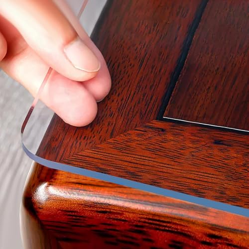 Clear Plastic Table Protector 40 x 80 Inches - 2mm Thick, Waterproof, Heavy Duty
