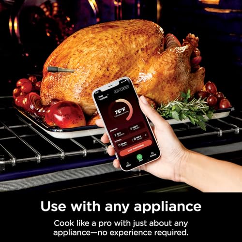 Wireless Cooking Thermometer with Remote Range Up to 165 ft - Waterproof, Sear & Grill Ready