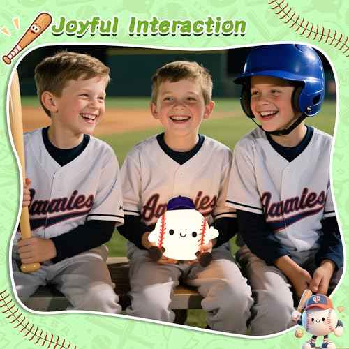 Baseball Night Light, Dimmable Silicone Touch Lamp with USB Rechargeable Soft Glow Bedside Lamp for Boys Bedroom Decor, Baseball Gifts for Boys Sport Fans Birthday Xmas
