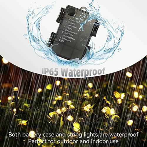 ITICdecor 33ft 100 LED Christmas String Lights, Waterproof Fairy Starry String Lights Battery Operated, 8 Modes Decorative Lights for Indoor Outdoor Xmas Tree Party Garden (Warm White)