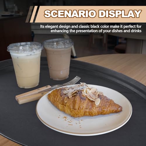 FillTouch 4 Pcs Restaurant Serving Trays Oval, 24 x 29 Inch, Black