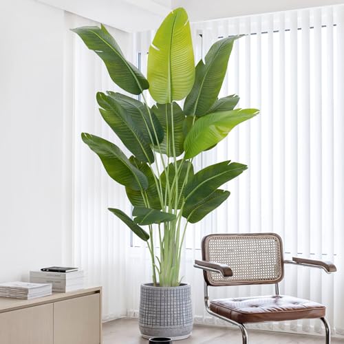 Keeplush 6ft 7in Lifelike Bird of Paradise Artificial Plant with 15 Trunks - Indoor Faux Tropical Tree for Home & Office Decor