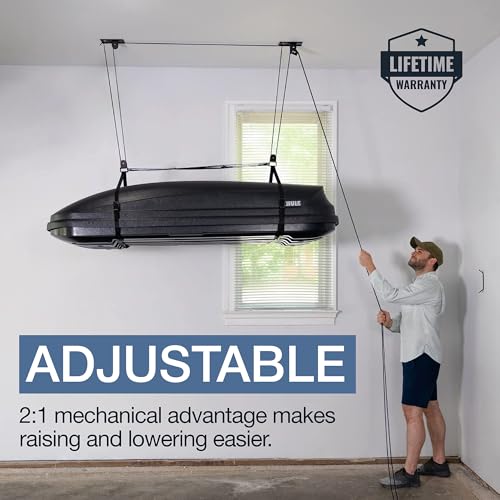StoreYourBoard Ceiling Pulley System for Garage Storage 8-10 ft - Supports 150 lbs