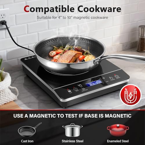 Portable Induction Cooktop 1800W with Touch Control & Timer