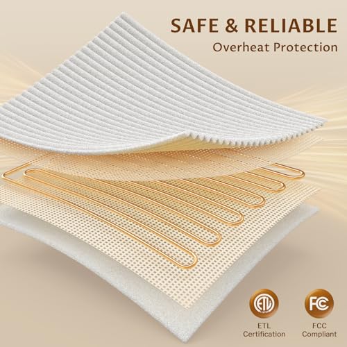 Reaks White Heated Throw Blanket 50x60in with 5 Heat Levels & Auto-Off