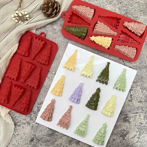 Christmas Tree Silicone Molds 2-Pack – 18-Cavity Fondant, Candy, Soap & Candle Molds