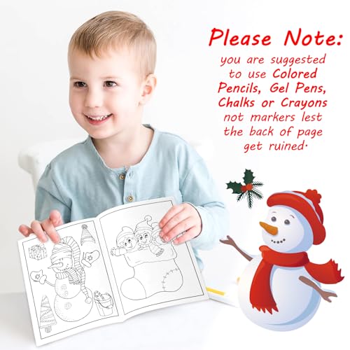 90shine Christmas Coloring Books 100pcs – 5.1 x 7.1in Stockings Goodie Bags Kit