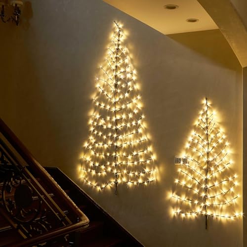Birchlitland 6FT LED Wall Tree with 180 Warm White Fairy Lights Indoor Outdoor
